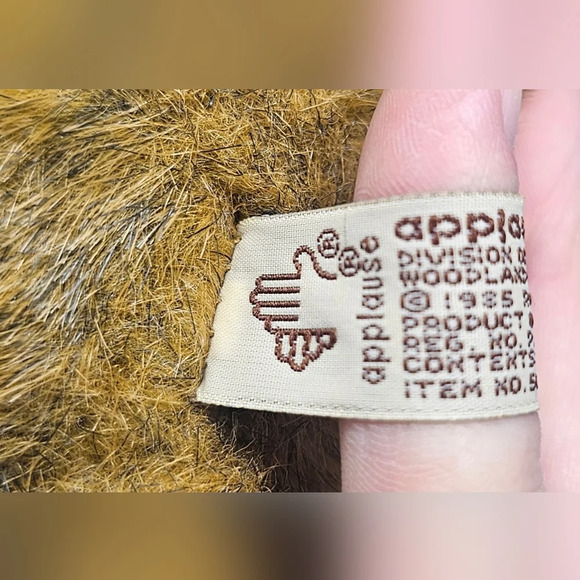 Vintage Robert Raikes Brown Jamie Jointed 9" Bear #5453 Applause 1985 Wood Face - Picture 7 of 11